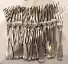 Antique Metal Forks by R Wallace & Sons, Late 19th Century Tinned, $ FOR EACH
