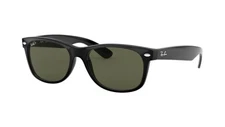 Ray-Ban New Wayfarer Classic Polished Black/Green Polarized 55 mm Sunglasses