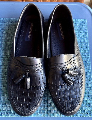Giorgio Brutini Black Leather Tassel Loafers Moccasin Toe Slip On Dress Shoe 12D s-l400.jpg main image 3