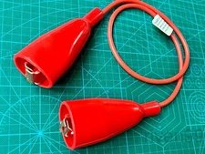 MUELLER 100A Grounding/Painting Cable, 8AWG Silicone Wire + Alligator Clips, 28"