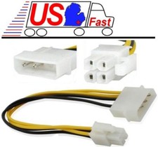Lot10 12"/1ft long P4motherboard 4pin Molex Male Power Supply Adapter Cable/Cord