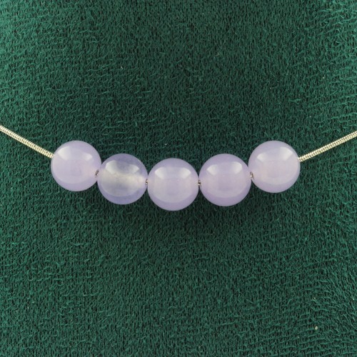 Collier 5 Perles Obsidienne Dorée 8 Mm - Chaine Acier Inox, Neuf Avec étiquettes