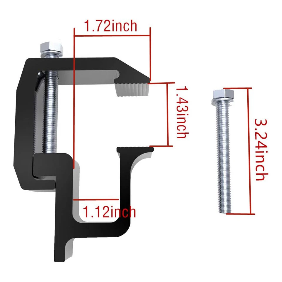 4 PIEZAS Abrazaderas Tapas Camión Topper Camper Carcasa Montaje Resistente Aluminio Negro Foto 3 de 4