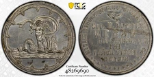 (1858) NY-488 PCGS UNC Detail (Cleaned) George H. Lovett- Cupid Atop Sea Monster