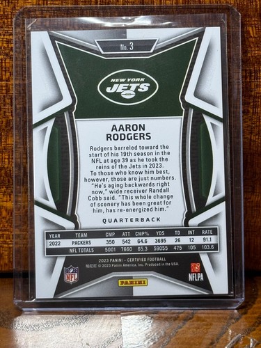 2023 Panini Certified - #3 Aaron Rodgers Purple Refractor /10 SSP - Bild 2 von 2