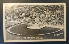 Airplane View Long Beach California Real Photo Postcard CA RPPC 1930s/40s Era 