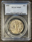 1945 Walking Liberty Silver Half Dollar PCGS MS-65 Toned 50c Silver Coin