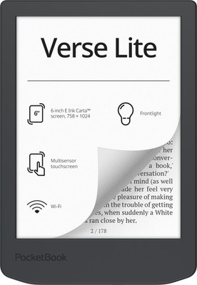 PocketBook Verse Lite E-Reader, 6'' E-Ink Touch, 8 GB, Grau, DE/AT/CH-Version