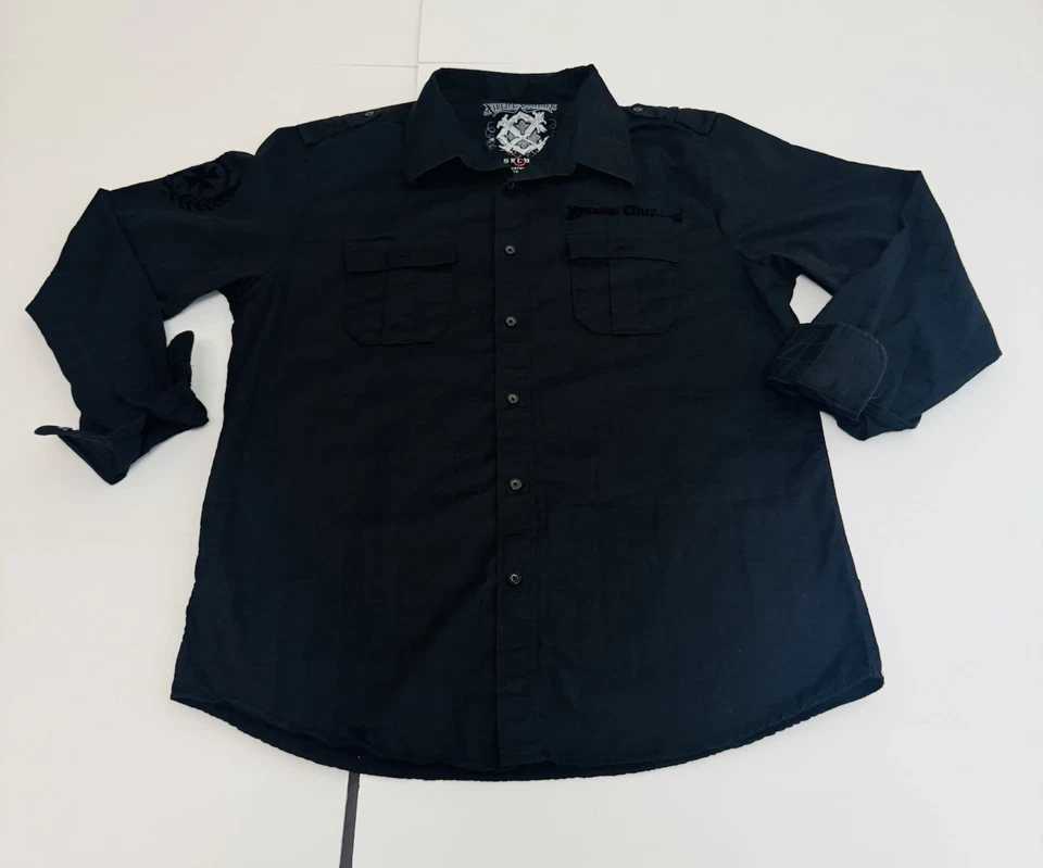 Camisa de Vestir Extreme Couture Premium Gráfica Para Hombre Manga Larga Con Botones Talla: L Foto 3 de 4