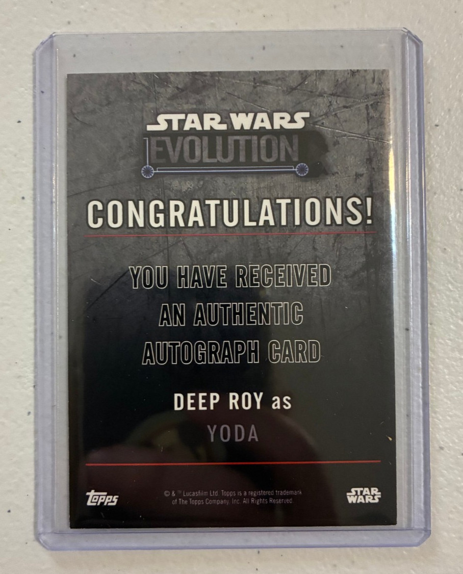2017 Topps Star Wars Evolution DEEP ROY as YODA Autograph Auto Card view 2