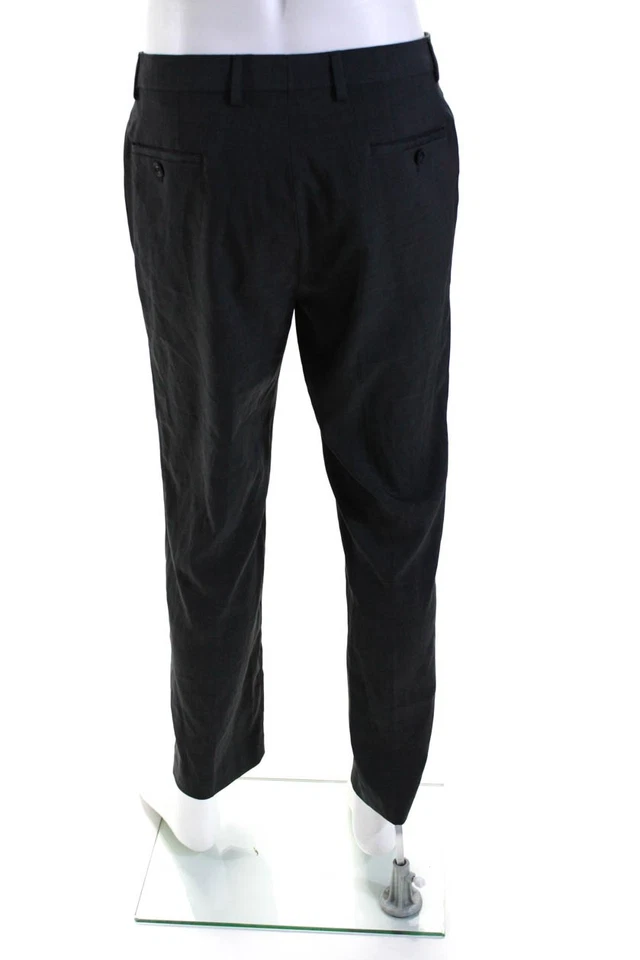 Pantalones de vestir Michael Kors para hombre con cremallera pierna recta gris talla 33x30 Foto 3 de 4