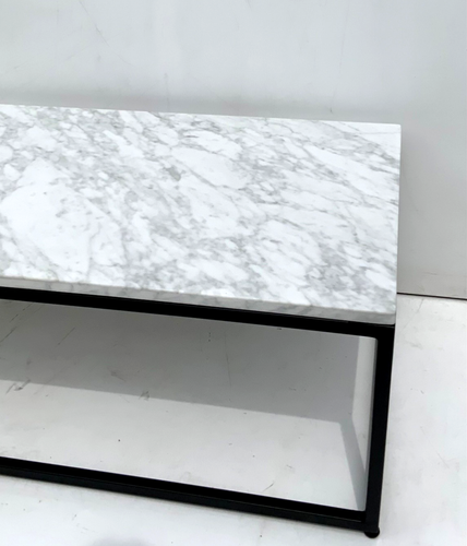 White Marble Top Coffee Table L113cm x W60 cm x H40cm - Picture 3 of 6