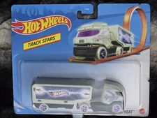 2019 Hotwheels Track Stars Haulin' Heat Semi Truck "Glows in the Dark" New 