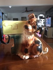 Vintage Dog Planter Scottie Schnauzer, Brown Tan, 8  Tall