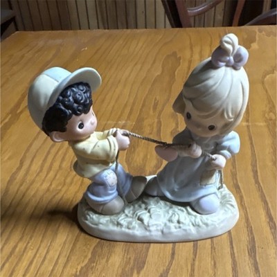 Precious Moments You Tug On My Heart String Porcelain Figurine 2000 Butcher