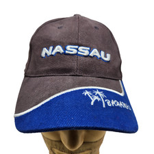 Nassau Bahamas Embroidered Baseball Cap Brown Blue Adjustable Hat 100 Cotton