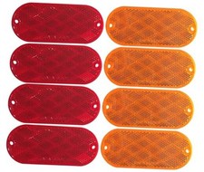 51018 Oval Reflectors Self Adhesive or Drill Mount-DOT 8 4 Red and 4 Amber