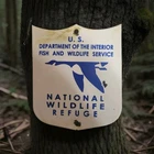 Vintage Wildlife Refuge Porcelain Sign US Department Of The Interior USA Gas Oil