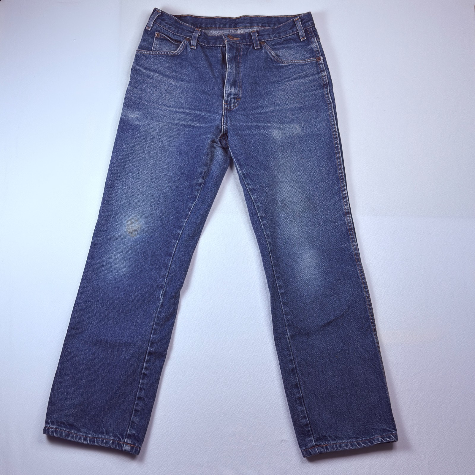 Dickies Workwear Jeans Mens 34x32 Blue Straight Fit Distressed Knee Work Pants