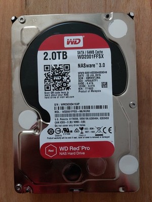 WD 2TB WD Red Pro NAS Hard Drive (model WD2001FFSX)