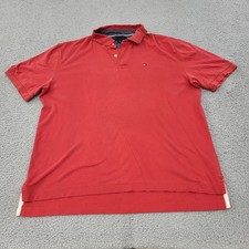 Tommy Hilfiger Polo Mens XL Red Embroidery Shirt