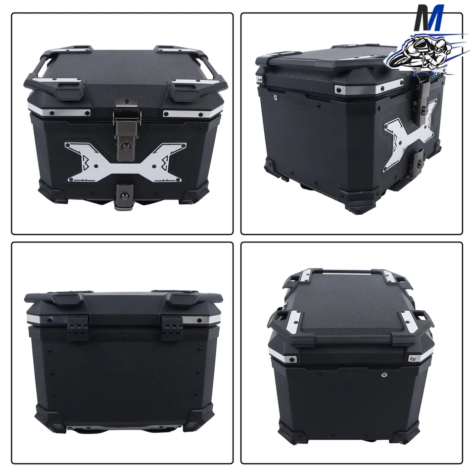 Caja de almacenamiento trasera para moto impermeable, herrumbre y polvo 45L Foto 3 de 4