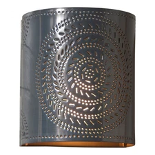 Chisel Wall Sconce Light Punched Metal Fixture in Country Tin Finish USA