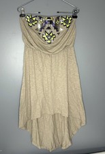 Express Embellished Strapless Dress Womens S High Low Sequin Aztec Y2K Festival