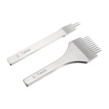 2Pcs 2.7mm 2/10 Prong Leather Hole Stitching Punch Tool for Hand Sewing, White