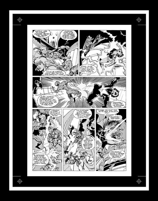 George Perez War of the Gods #4 Rare Production Art Pg 9 Monotone