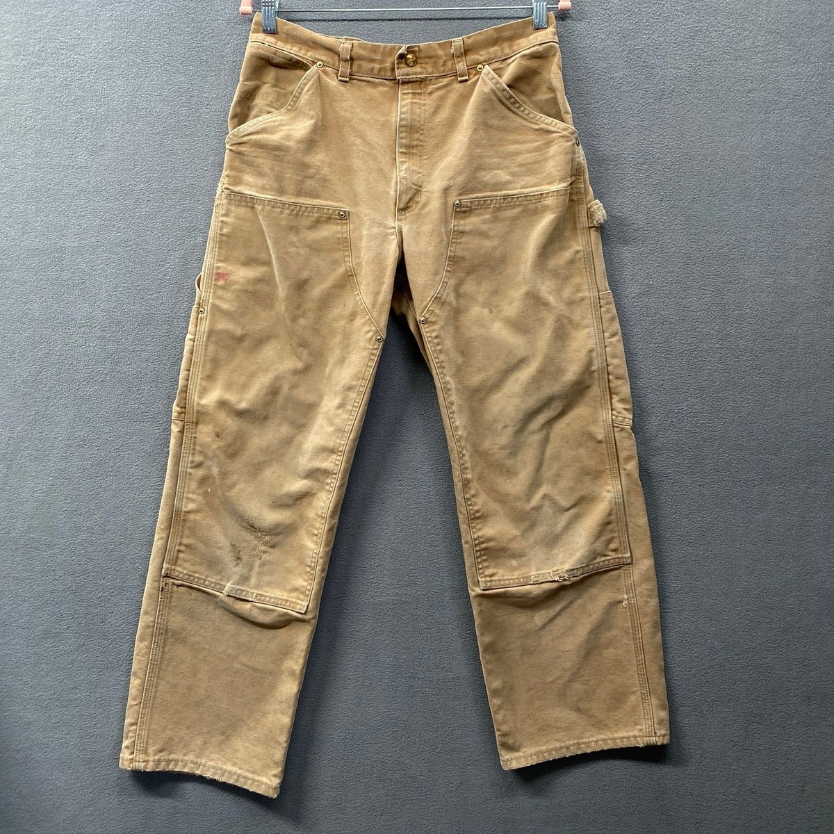 パンツ 70s vintage USA carhartt double knee 34 Vtg 70s 80s Carhartt Double Knee Pant 30x26* Workwear Tan