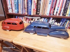 NICE VINTAGE LARGE 1930's  WYANDOTTE LaSALLE SEDAN With TRAVEL TRAILER