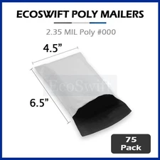 75 - 6.5 x 4.5 EcoSwift Poly Mailers Shipping Envelopes Self Seal Bags 2.35 MIL