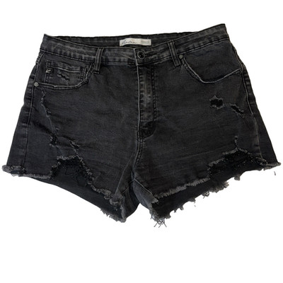 KanCan Distressed Denim Cutoff Shorts 30 Frayed Hem High Rise Women Grunge