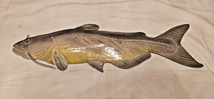 Vintage Handmade Ceramic "CATFISH" Fish Wall Hanging Fig~ 20" Long x 5 1/2" Tall