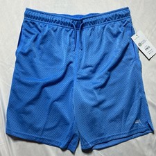 Athletic Works Mesh Shorts Boys Sz XL 14-16 Blue Pullon Drawstring 2 pockets NEW