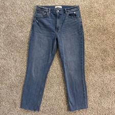 Abercrombie  Fitch The Skinny High Rise Jeans 29 8R Medium Wash Distressed Blue