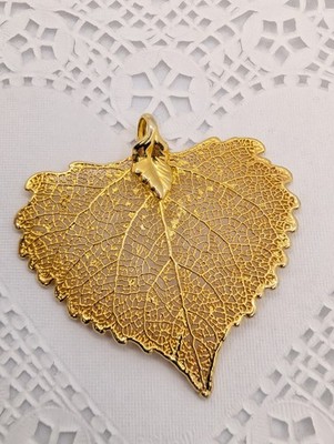 Pendant Aspen Leaf Filagree Gold dipped Aspen Leaf Filagree 1.75''  only