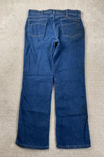 Vintage 80s Wrangler Jeans Mens 32x28* Straight Leg Dark Wash Denim Made in USA