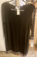 Joseph Ribkoff Black Cocktail Dress Size 12 Rhinestone Detail Classic Lined NWT