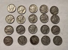Mercury Dimes 90% Silver - LOT OF 20 - Circulated Random Years
