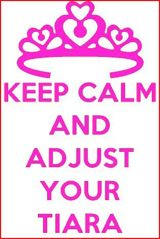 Pageant Princess KEEP CALM and Adjust Your Tiara Decal 6x9 Hot Pink or White - Picture 1 of 1