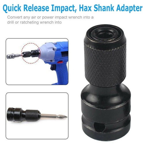 2Pcs 1/2 Inch Square To 1/4 Inch Hex Ratchet Socket Impact Wrench Socket Adapter - Picture 4 of 11