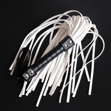 Genuine PU Leather Floggers Spanking Flog BDSM Sex Whip White