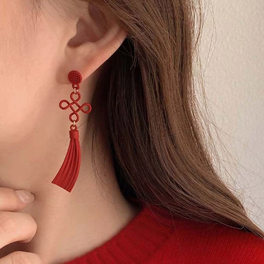 Knot dangle sales earrings