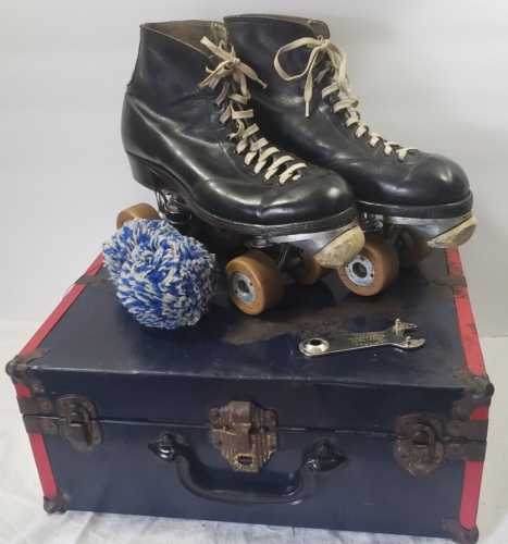 Vintage BETTY LYTLE Styled by HYDE Black Capped Toe Roller Skates Mens 9.5 +Case - Picture 1 of 24