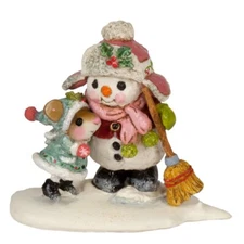 Wee Forest Folk FROSTY FRIENDS, WFF# TM-9, Snowman and Mouse, Christmas, Winter