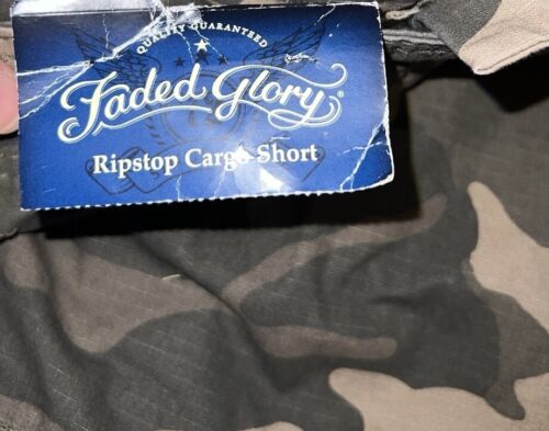 New Faded Glory Rip stop Camo Cotton Blend Classic Cargo Shorts Size 46 Men’s - Picture 4 of 4
