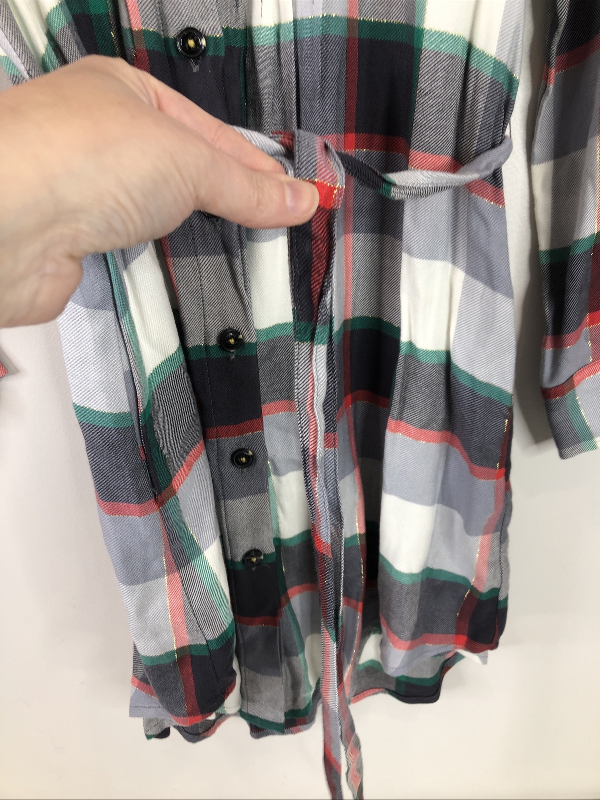 Matilda Jane Women’s L Green Red Multi-Color Plaid Coming to Town Tunic ...