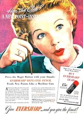 1946 EVERSHARP PENCIL Genuine Vintage Print Ad Repeater